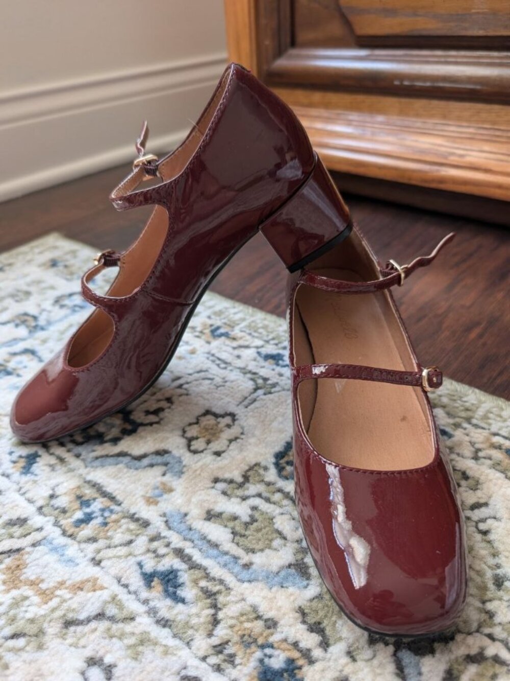 Madewell Nettie Heeled Mary Jane Size 7,5 Burgundy - Picture 4 of 12